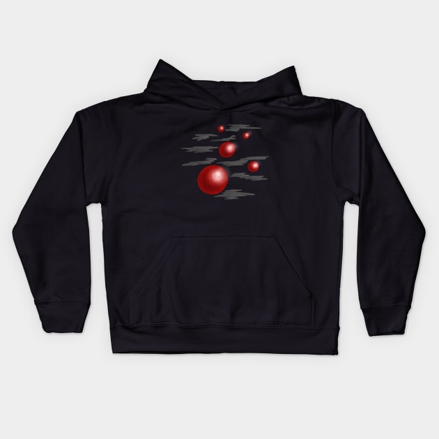 Shiny Red Planets Kids Hoodie by Boriana Giormova